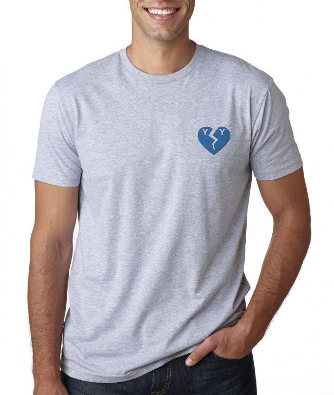 Grey T-shirt x Blue Logo